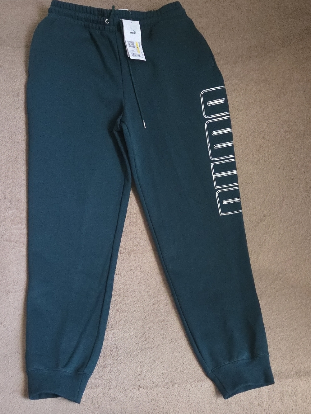 Puma Green Jogger Sweatpants with Side Logo